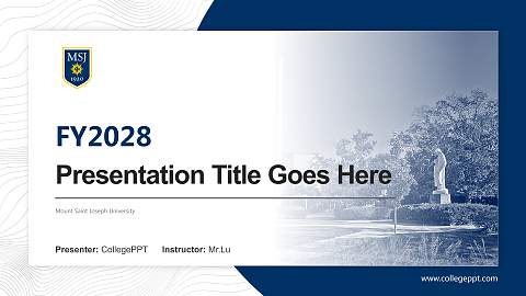 Mount Saint Joseph University Academic Presentation/Research Findings Report PPT Template