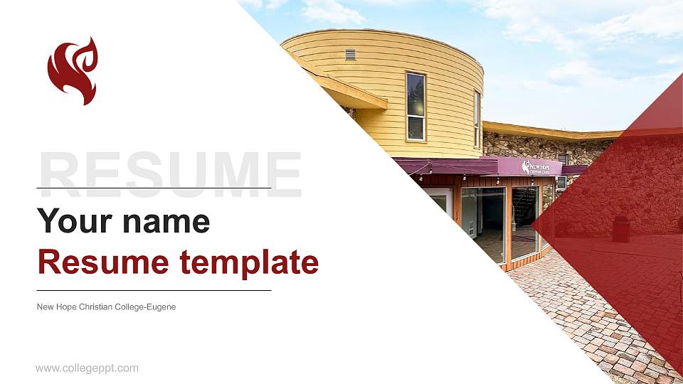 New Hope Christian College-Eugene Resume PPT Template16:9 ratio PPT effect preview image