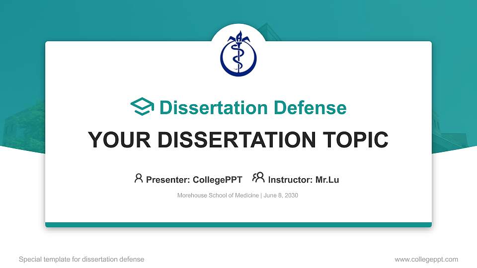 Morehouse School of Medicine Graduation Thesis Defense PPT Template16:9 ratio PPT effect preview image