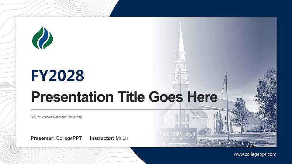 Mount Vernon Nazarene University Academic Presentation/Research Findings Report PPT Template16:9 ratio PPT effect preview image