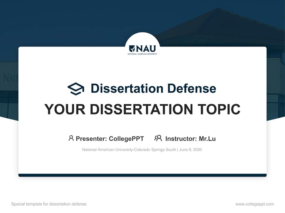 National American University-Colorado Springs South Graduation Thesis Defense PPT Template4:3 ratio PPT effect preview image7