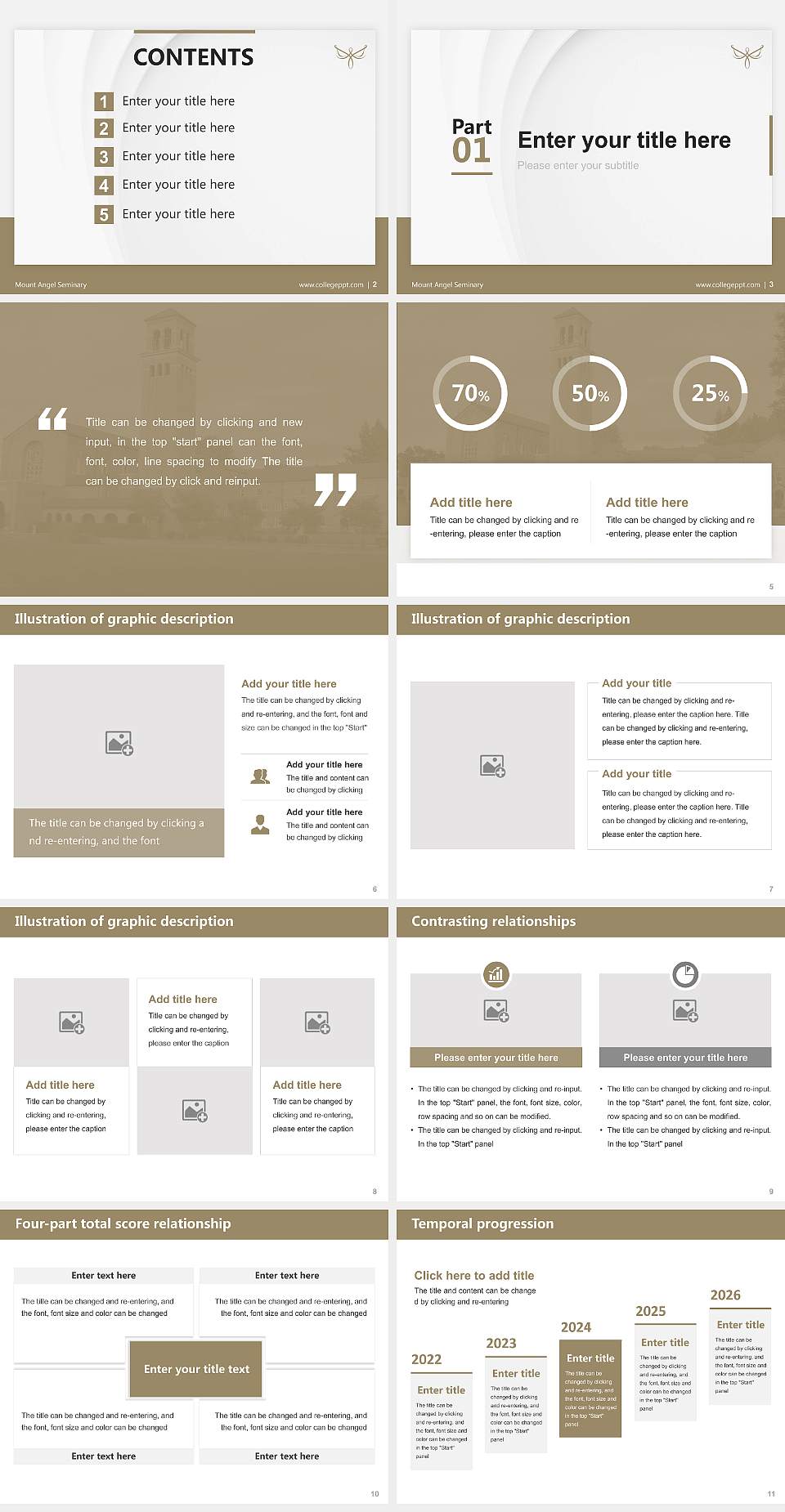 Mount Angel Seminary Thesis Proposal/Graduation Defense PPT Template4:3 ratio PPT effect preview image2