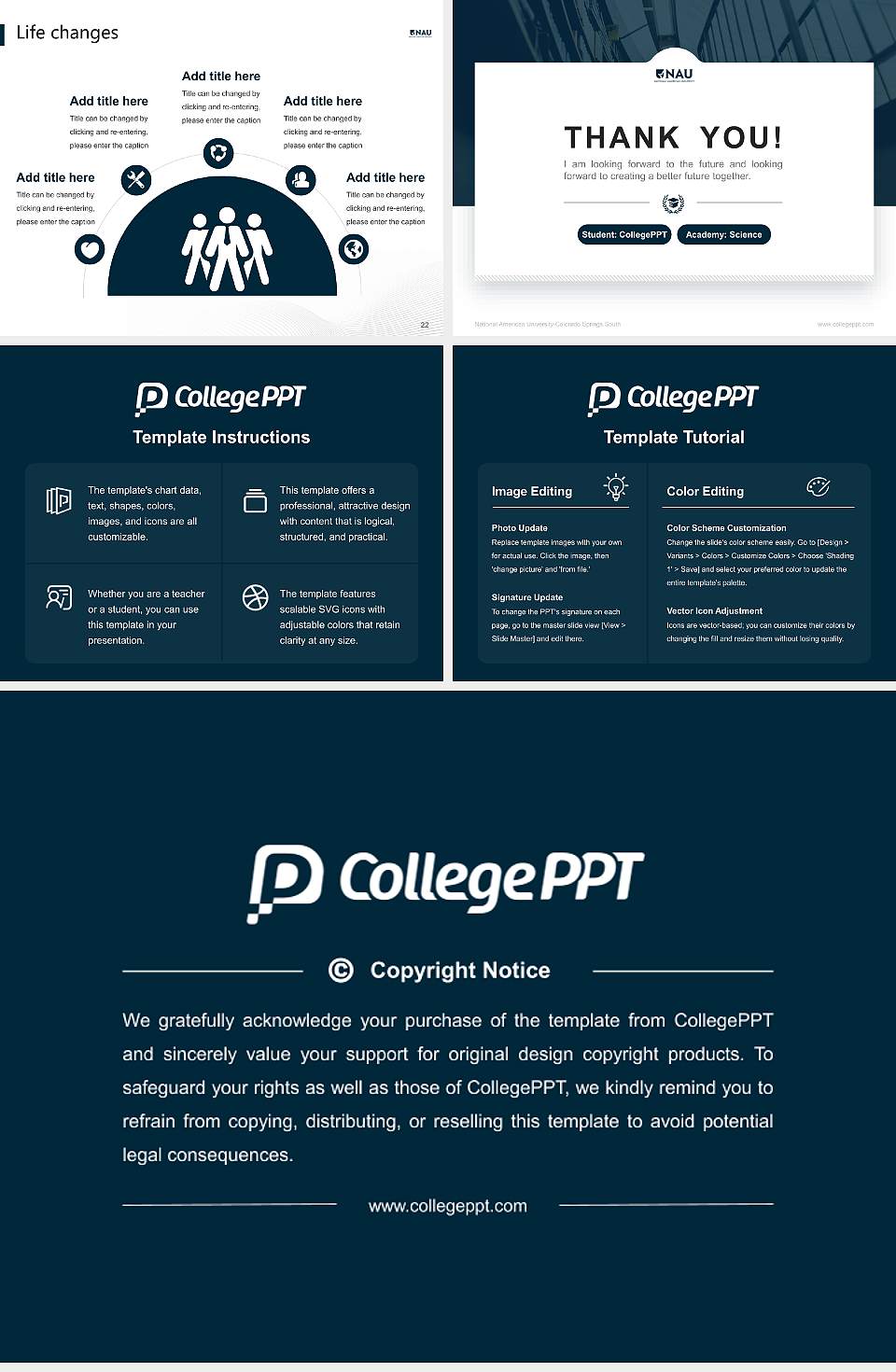 National American University-Colorado Springs South National Scholarship Defense PPT Template4:3 ratio PPT effect preview image4