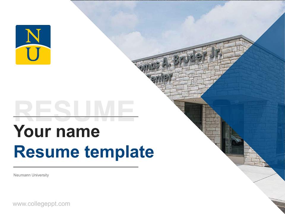Neumann University Resume PPT Template4:3 ratio PPT effect preview image5