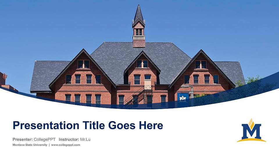 Montana State University Course/Courseware Creation PPT Template16:9 ratio PPT effect preview image