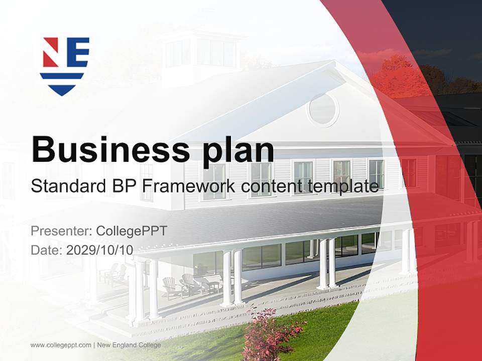 New England College Competition/Entrepreneurship Contest PPT Template4:3 ratio PPT effect preview image9