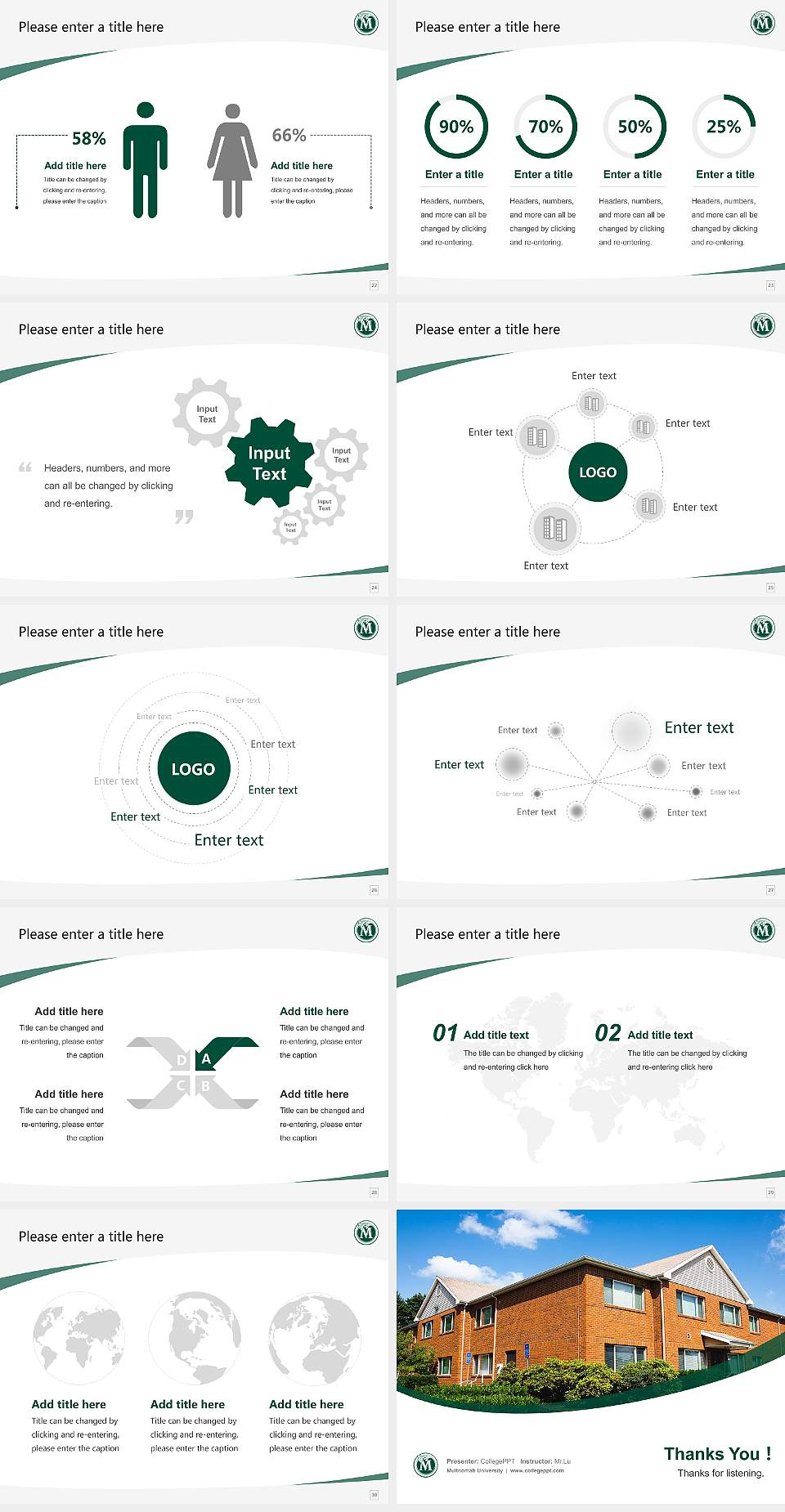 Multnomah University Course/Courseware Creation PPT Template4:3 ratio PPT effect preview image4