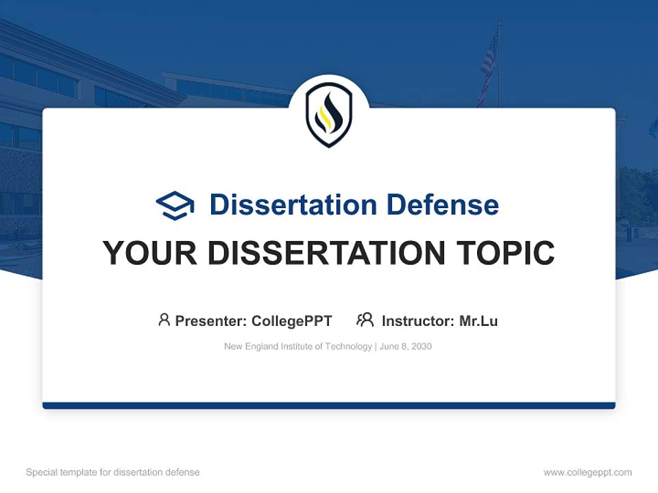New England Institute of Technology Graduation Thesis Defense PPT Template4:3 ratio PPT effect preview image7