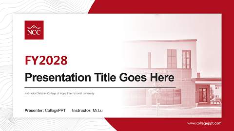 Nebraska Christian College of Hope International University Academic Presentation/Research Findings Report PPT Template