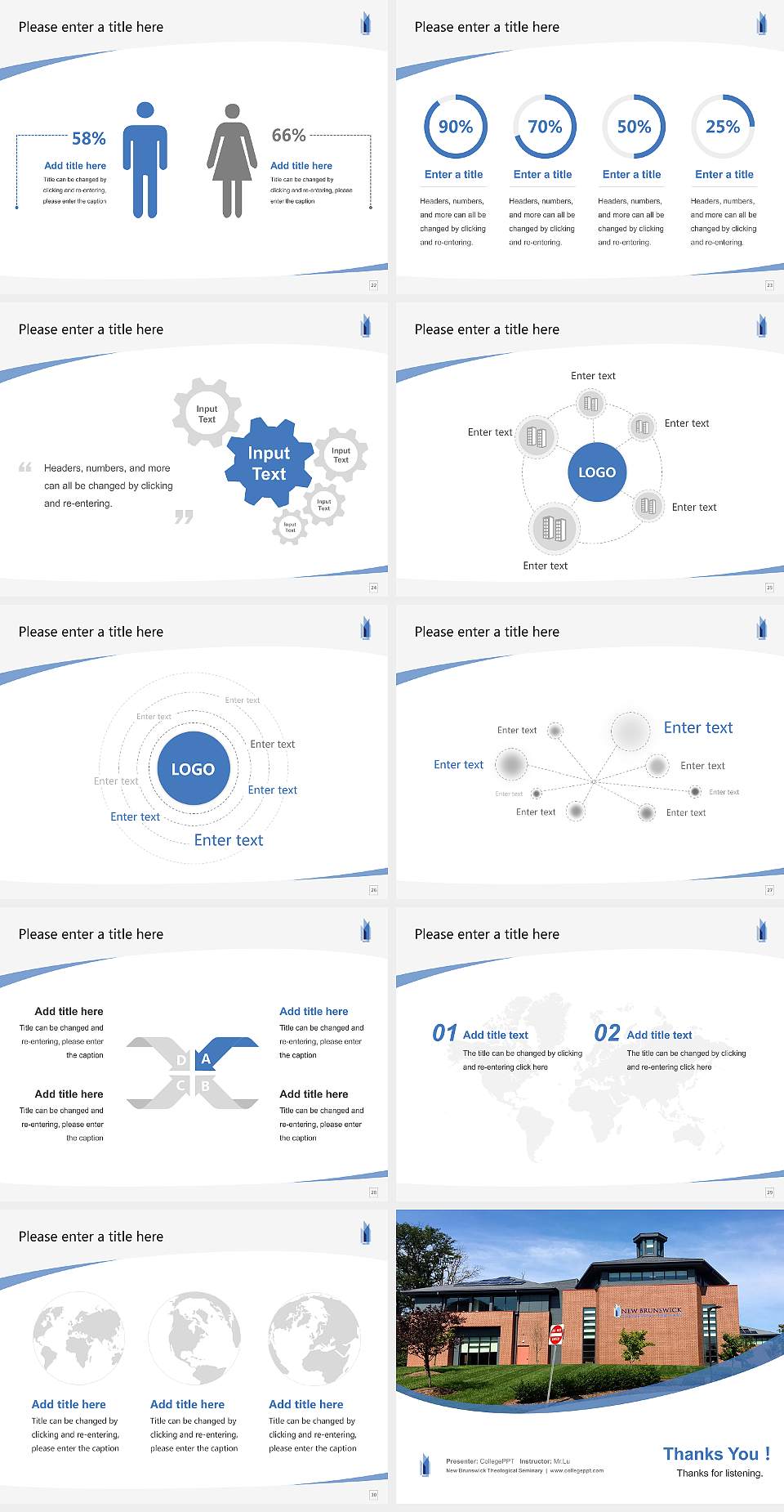 New Brunswick Theological Seminary Course/Courseware Creation PPT Template4:3 ratio PPT effect preview image4