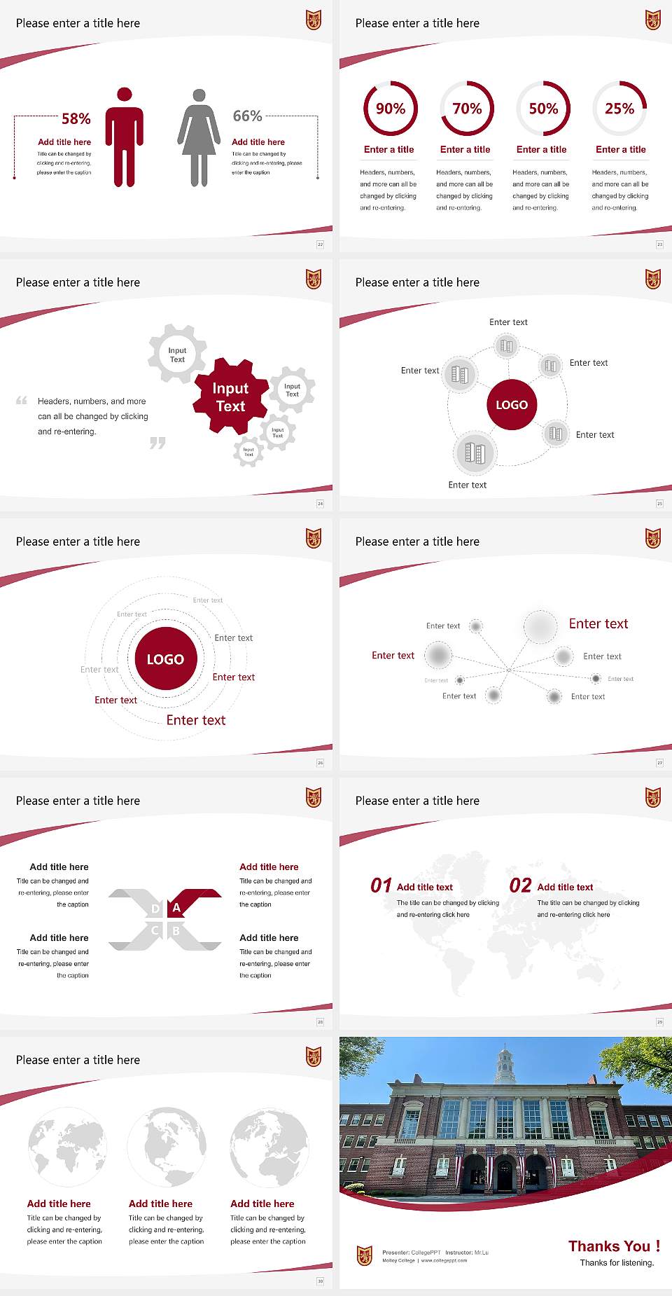 Molloy College Course/Courseware Creation PPT Template4:3 ratio PPT effect preview image4