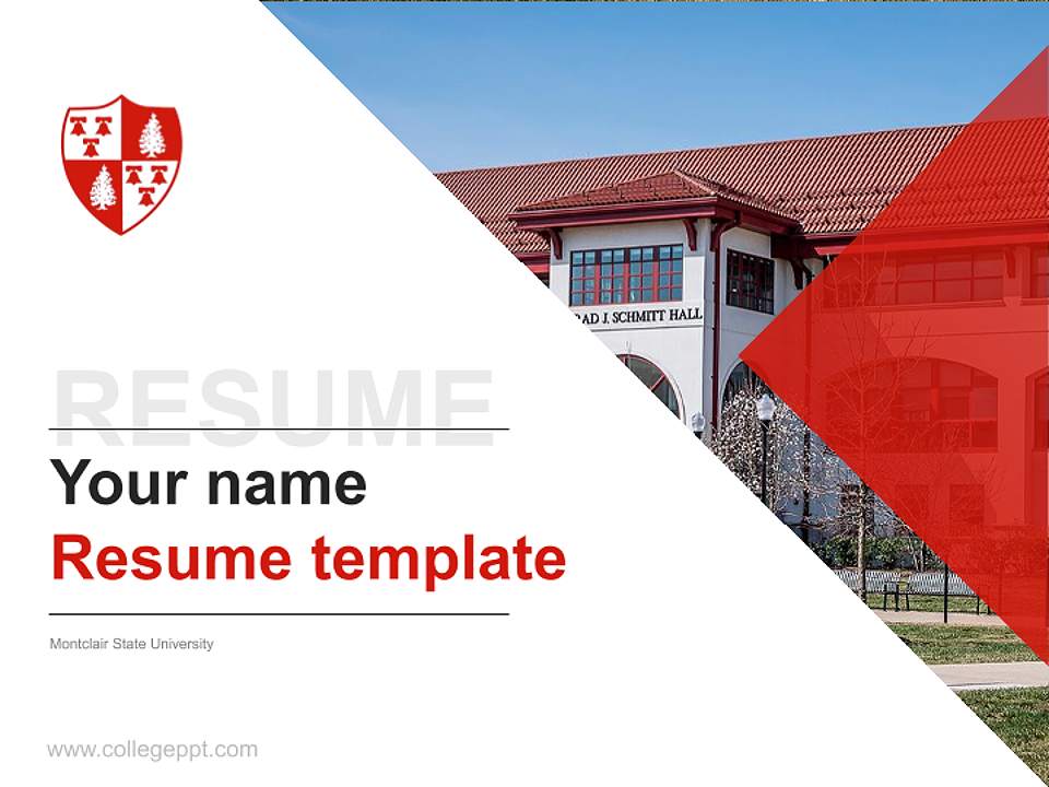 Montclair State University Resume PPT Template4:3 ratio PPT effect preview image5