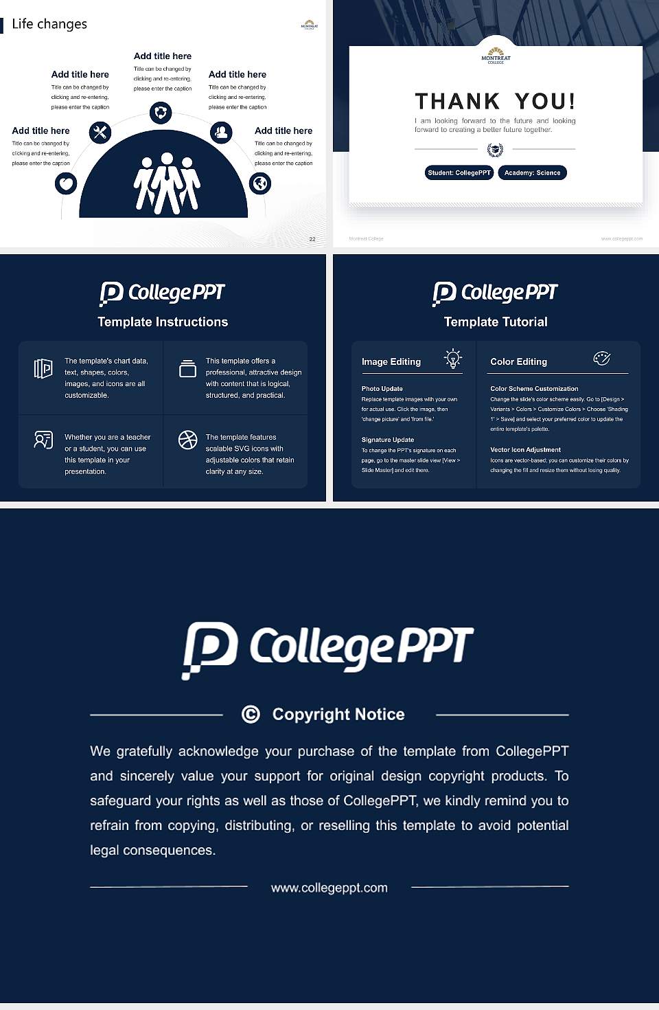 Montreat College National Scholarship Defense PPT Template4:3 ratio PPT effect preview image4