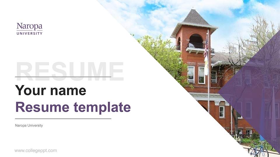 Naropa University Resume PPT Template16:9 ratio PPT effect preview image