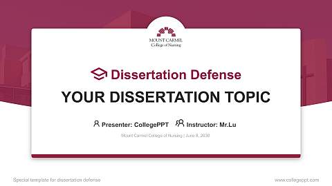 Mount Carmel College of Nursing Graduation Thesis Defense PPT Template
