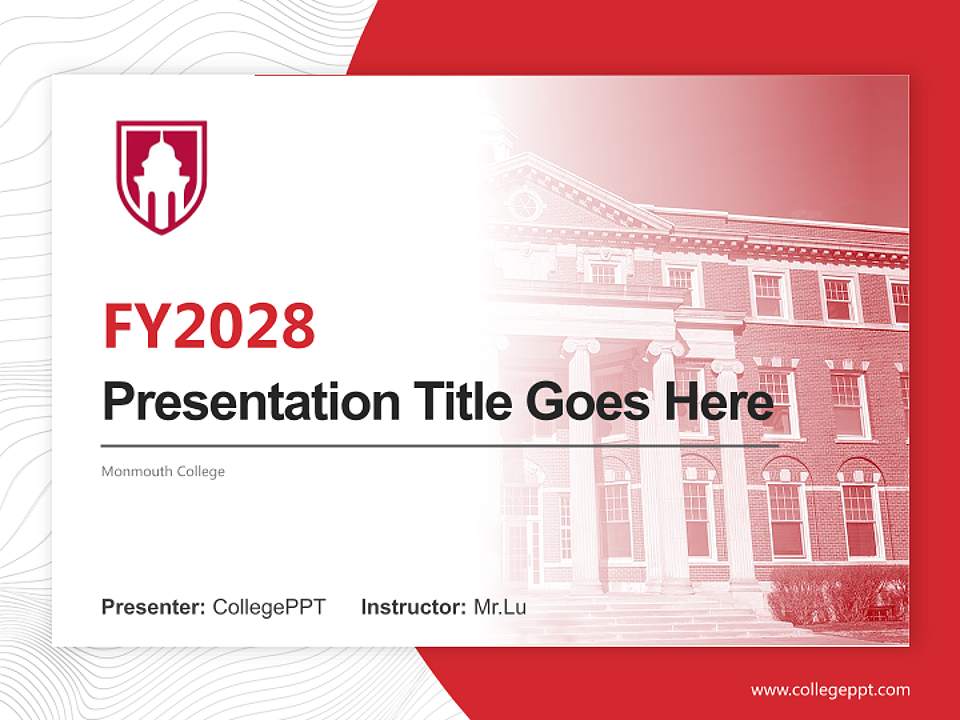 Monmouth College Academic Presentation/Research Findings Report PPT Template4:3 ratio PPT effect preview image5