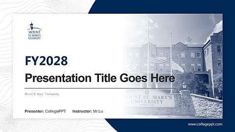 Mount St. Mary’S University Academic Presentation/Research Findings Report PPT Template