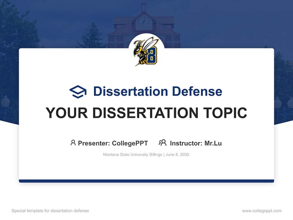 Montana State University Billings Graduation Thesis Defense PPT Template4:3 ratio PPT effect preview image7