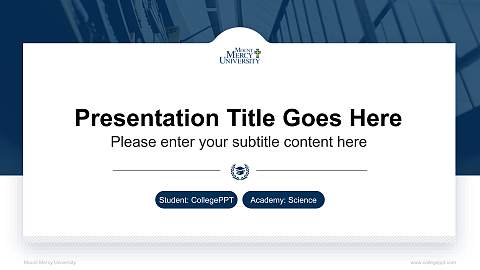 Mount Mercy University National Scholarship Defense PPT Template