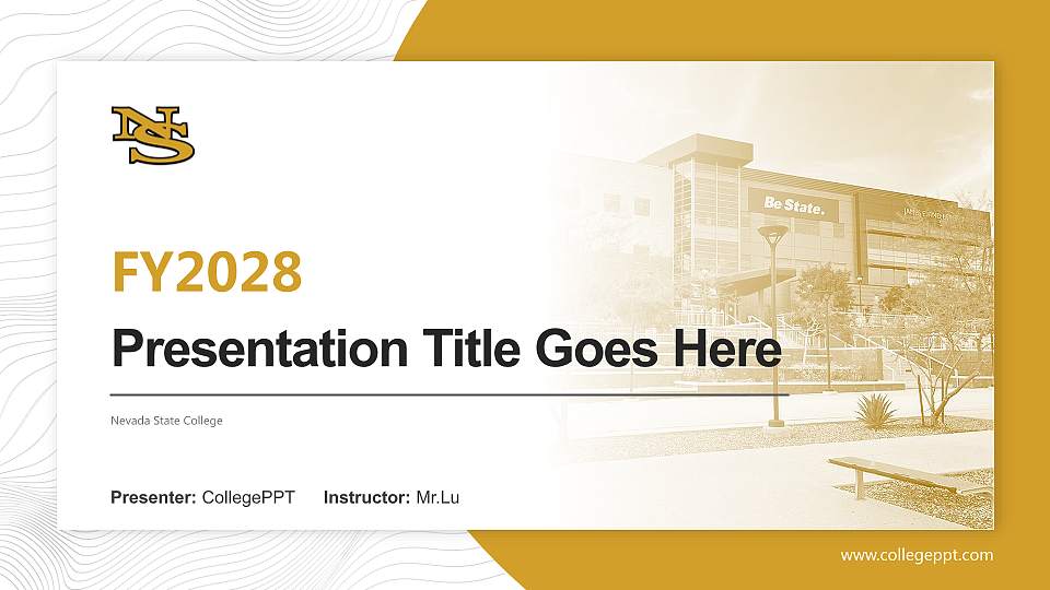 Nevada State College Academic Presentation/Research Findings Report PPT Template16:9 ratio PPT effect preview image