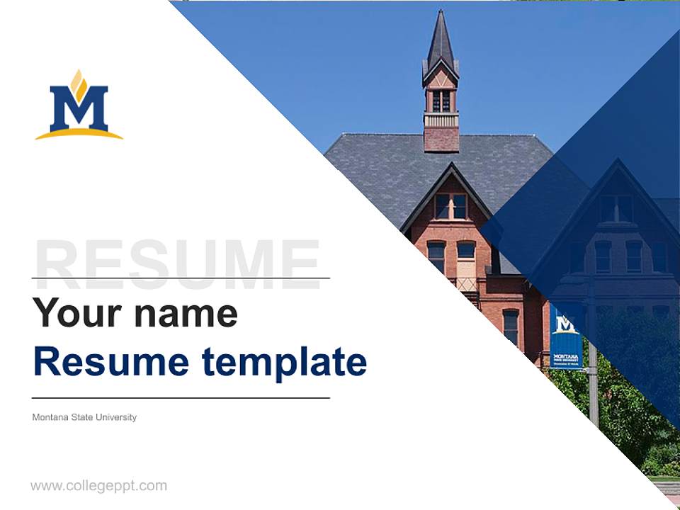 Montana State University Resume PPT Template4:3 ratio PPT effect preview image5