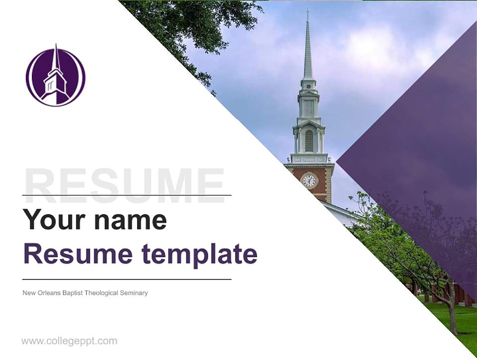 New Orleans Baptist Theological Seminary Resume PPT Template4:3 ratio PPT effect preview image5
