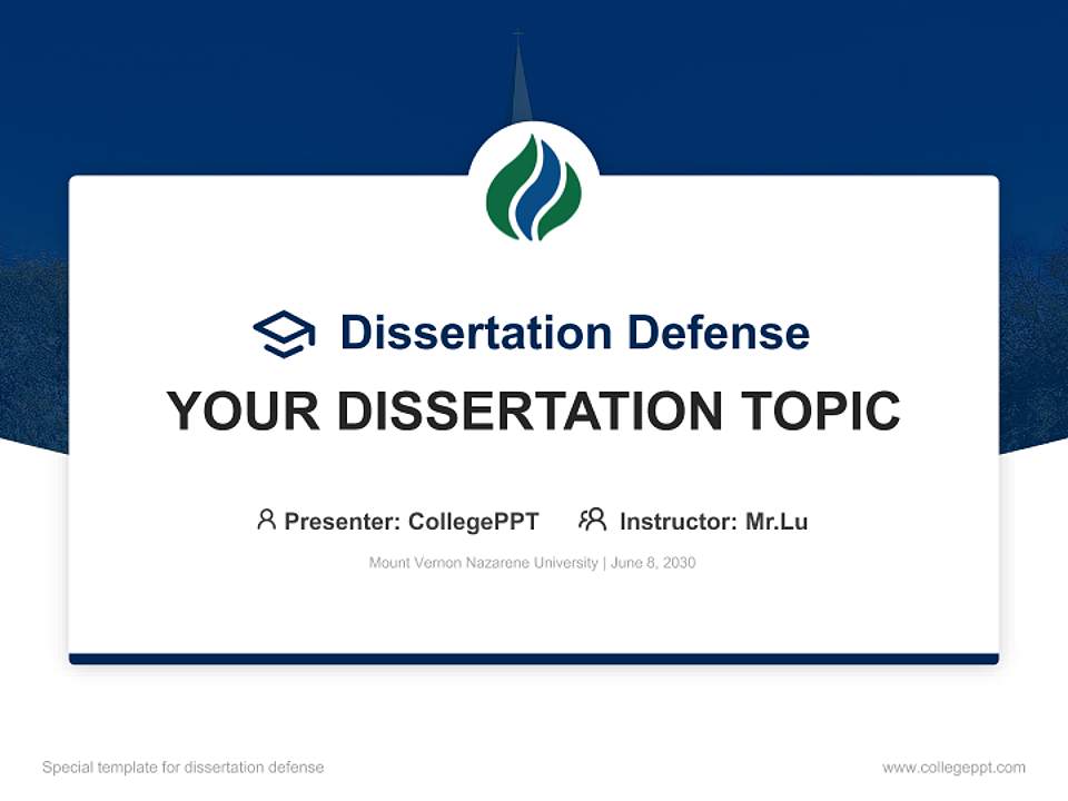Mount Vernon Nazarene University Graduation Thesis Defense PPT Template4:3 ratio PPT effect preview image7