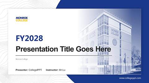 Monroe College Academic Presentation/Research Findings Report PPT Template
