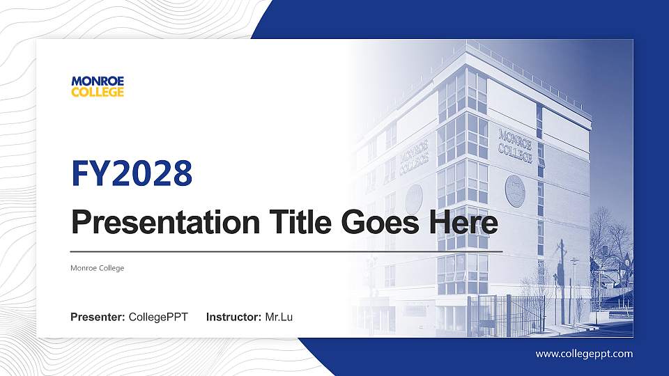 Monroe College Academic Presentation/Research Findings Report PPT Template16:9 ratio PPT effect preview image