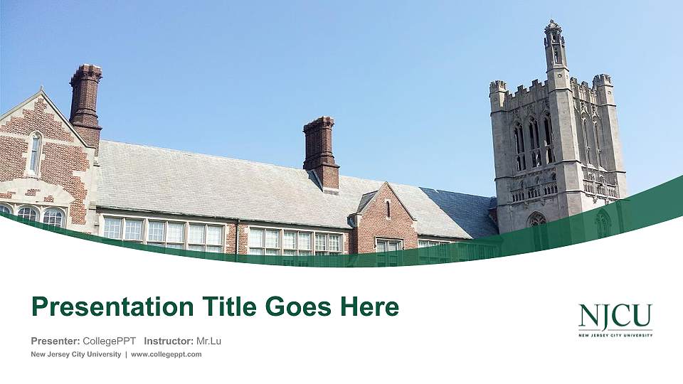 New Jersey City University Course/Courseware Creation PPT Template16:9 ratio PPT effect preview image
