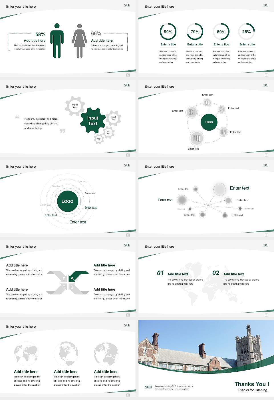 New Jersey City University Course/Courseware Creation PPT Template16:9 ratio PPT effect preview image4