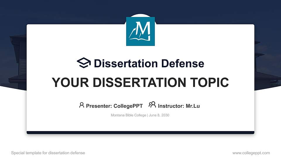 Montana Bible College Graduation Thesis Defense PPT Template16:9 ratio PPT effect preview image