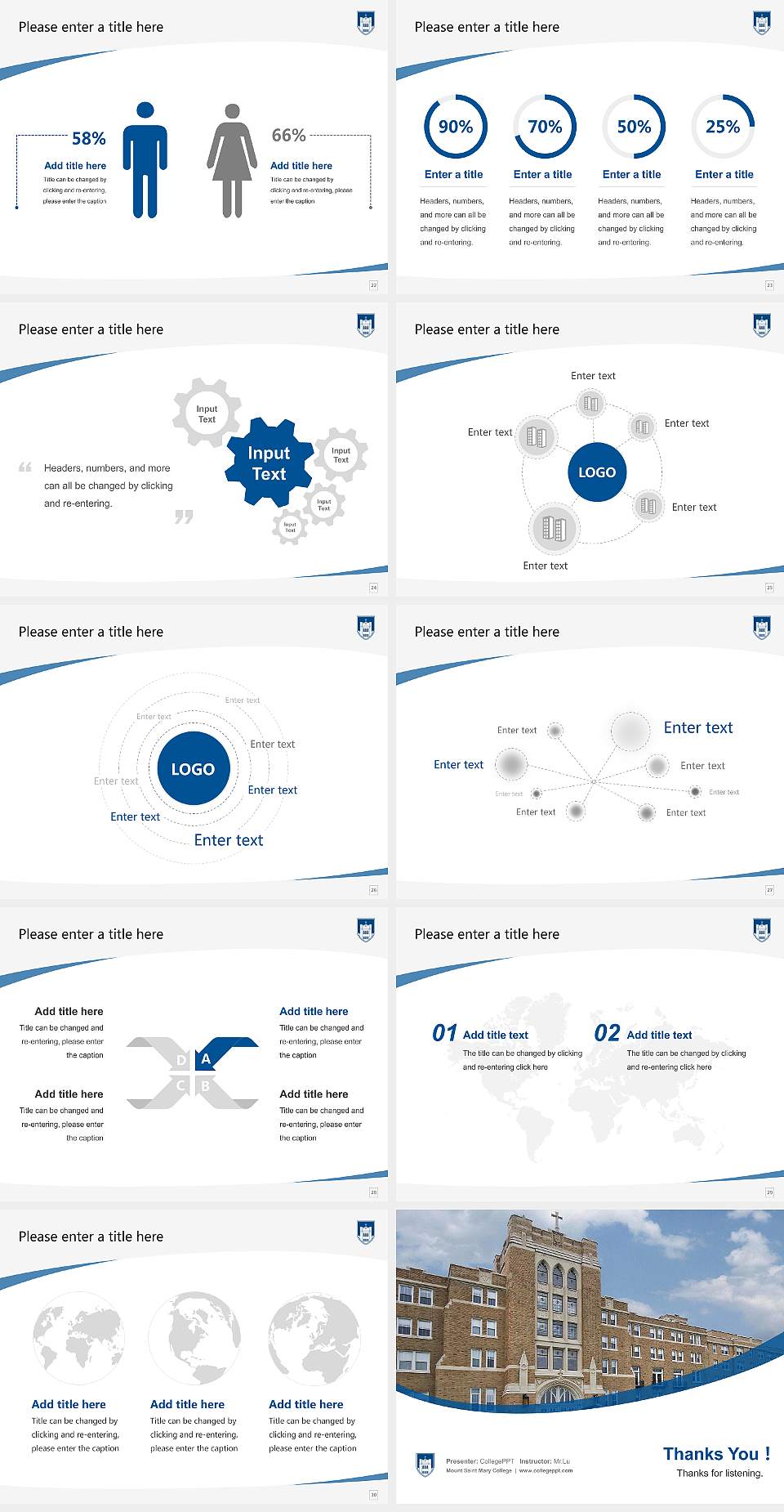 Mount Saint Mary College Course/Courseware Creation PPT Template4:3 ratio PPT effect preview image4