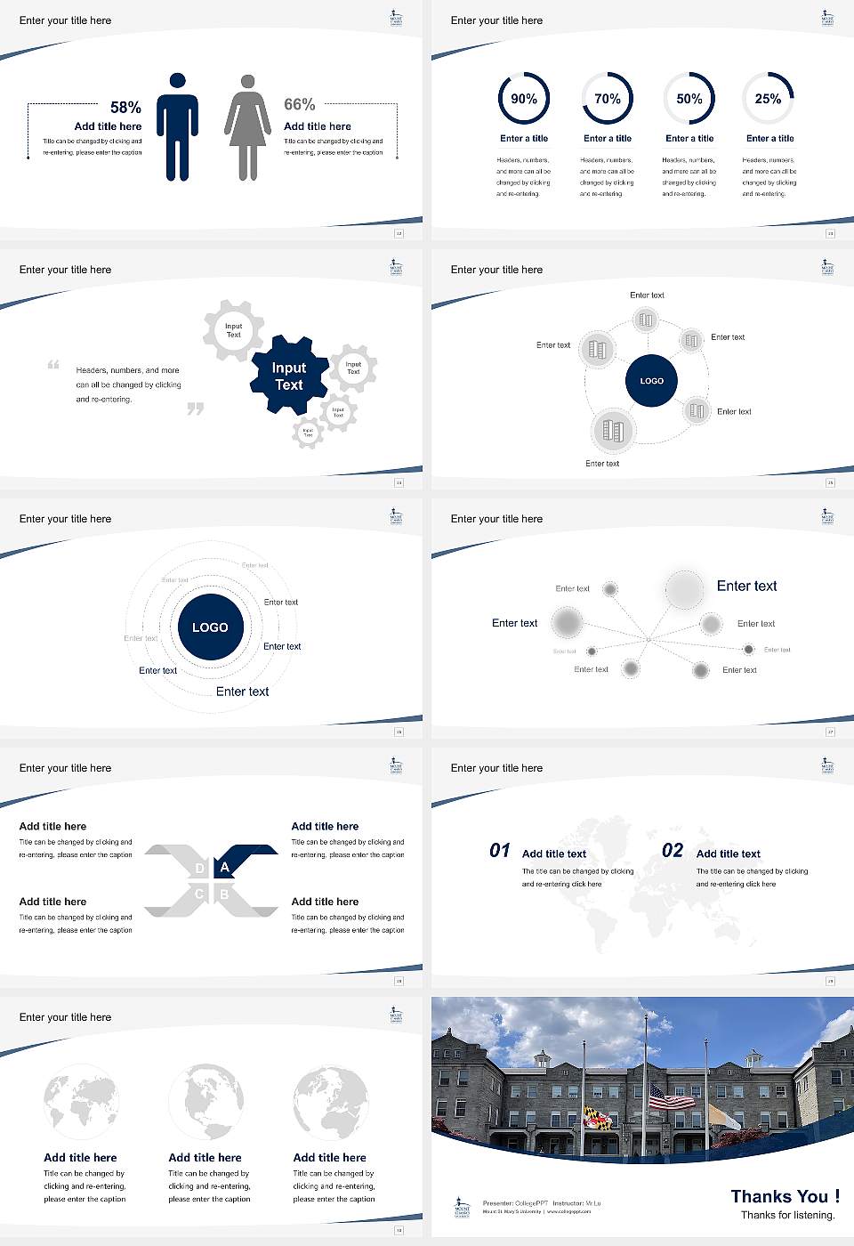 Mount St. Mary’S University Course/Courseware Creation PPT Template16:9 ratio PPT effect preview image4