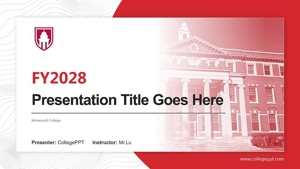 Monmouth College Academic Presentation/Research Findings Report PPT Template16:9 ratio PPT effect preview image