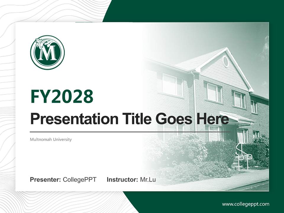 Multnomah University Academic Presentation/Research Findings Report PPT Template4:3 ratio PPT effect preview image5