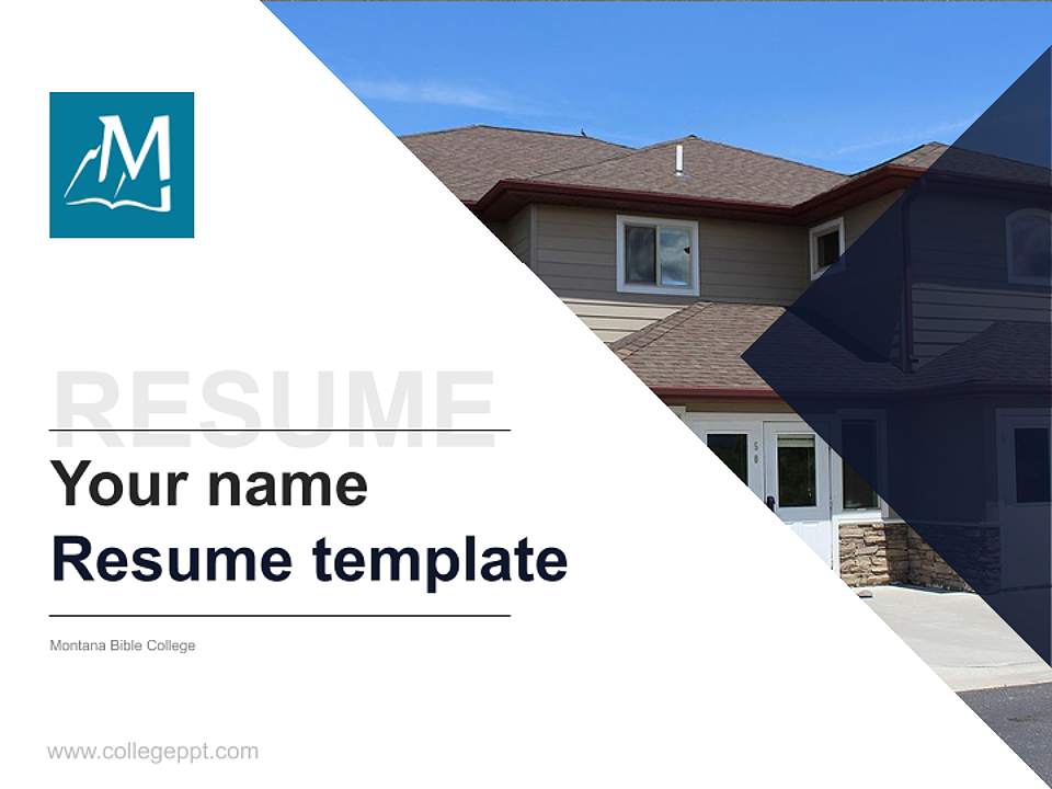 Montana Bible College Resume PPT Template4:3 ratio PPT effect preview image5