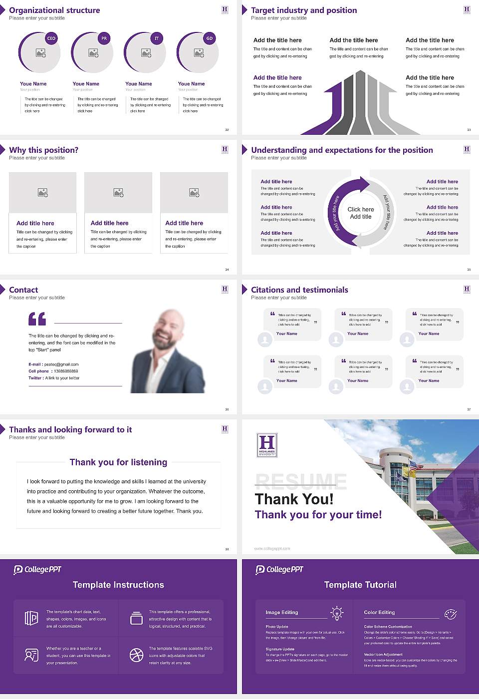 New Mexico Highlands University Resume PPT Template16:9 ratio PPT effect preview image4