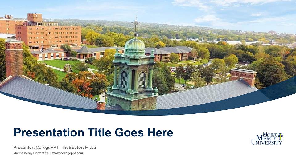Mount Mercy University Course/Courseware Creation PPT Template16:9 ratio PPT effect preview image