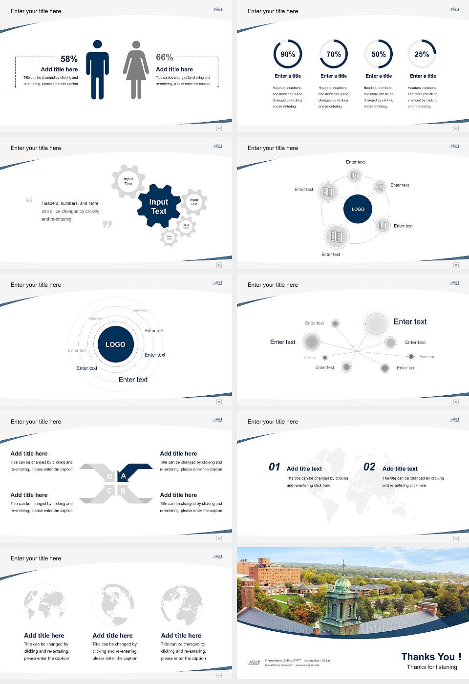 Mount Mercy University Course/Courseware Creation PPT Template16:9 ratio PPT effect preview image4