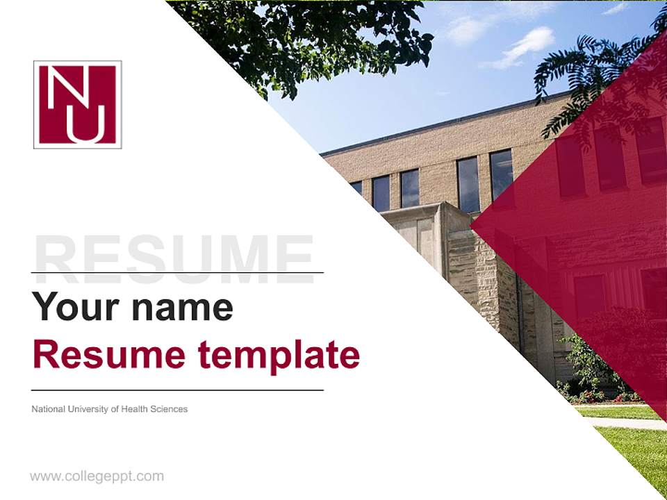 National University of Health Sciences Resume PPT Template4:3 ratio PPT effect preview image5