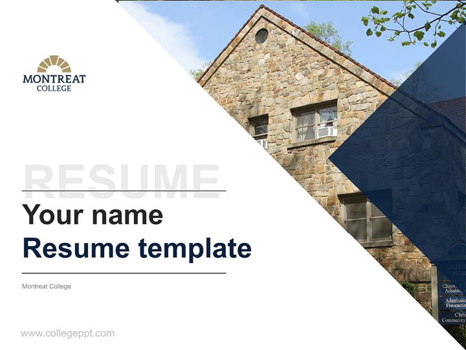 Montreat College Resume PPT Template4:3 ratio PPT effect preview image5