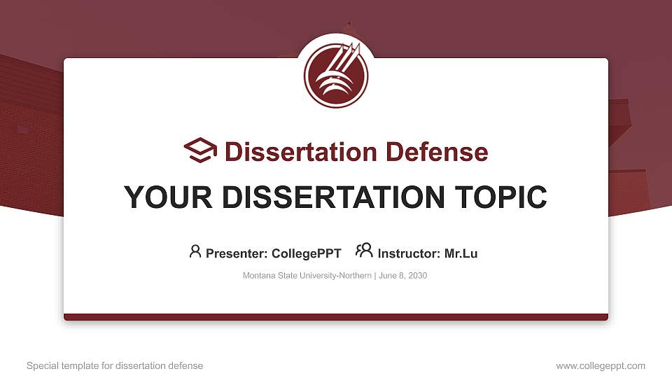 Montana State University-Northern Graduation Thesis Defense PPT Template16:9 ratio PPT effect preview image1
