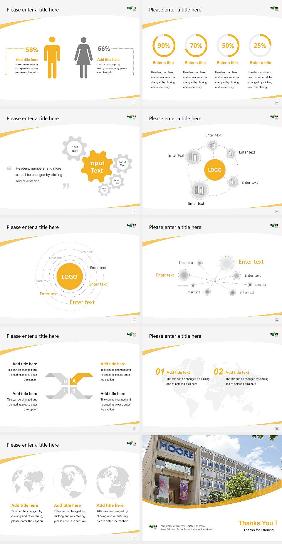 Moore College of Art and Design Course/Courseware Creation PPT Template4:3 ratio PPT effect preview image4