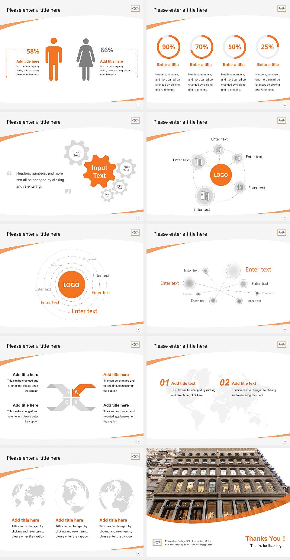 New York Academy of Art Course/Courseware Creation PPT Template4:3 ratio PPT effect preview image4