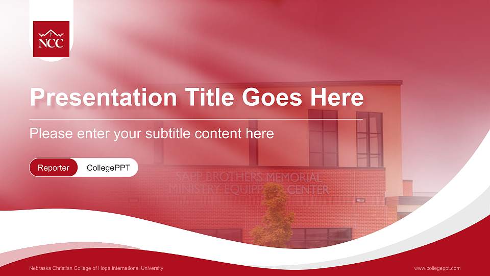 Nebraska Christian College of Hope International University Lecture Sharing and Networking Event PPT Template16:9 ratio PPT effect preview image