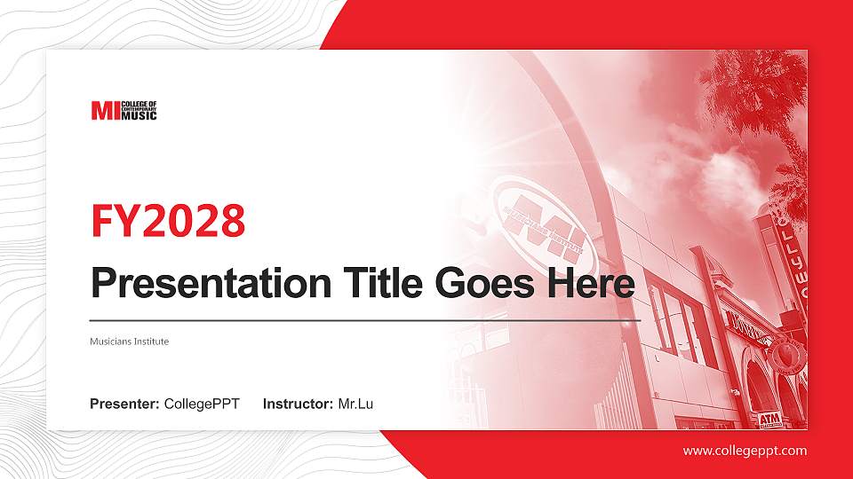 Musicians Institute Academic Presentation/Research Findings Report PPT Template16:9 ratio PPT effect preview image