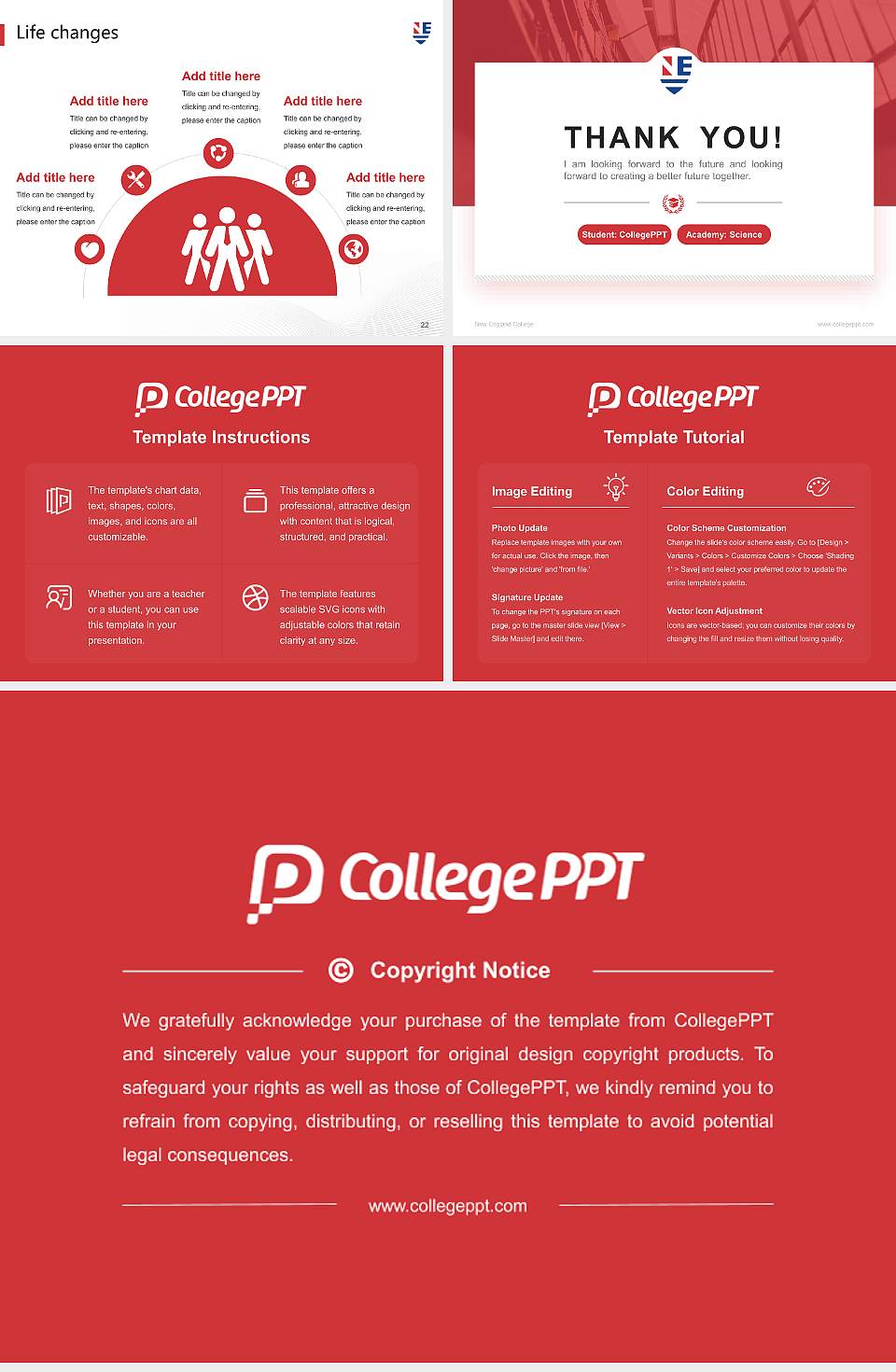 New England College National Scholarship Defense PPT Template4:3 ratio PPT effect preview image4