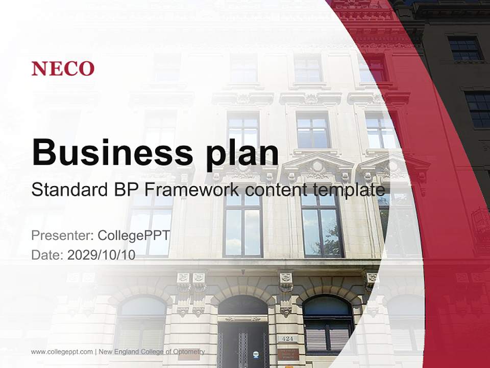 New England College of Optometry Competition/Entrepreneurship Contest PPT Template4:3 ratio PPT effect preview image9