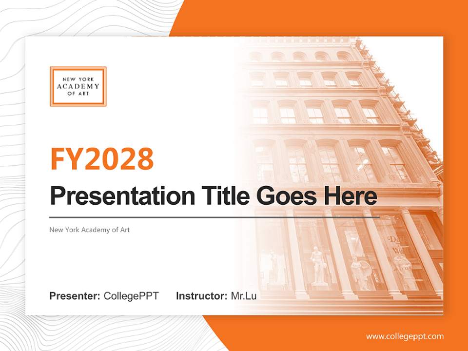 New York Academy of Art Academic Presentation/Research Findings Report PPT Template4:3 ratio PPT effect preview image5